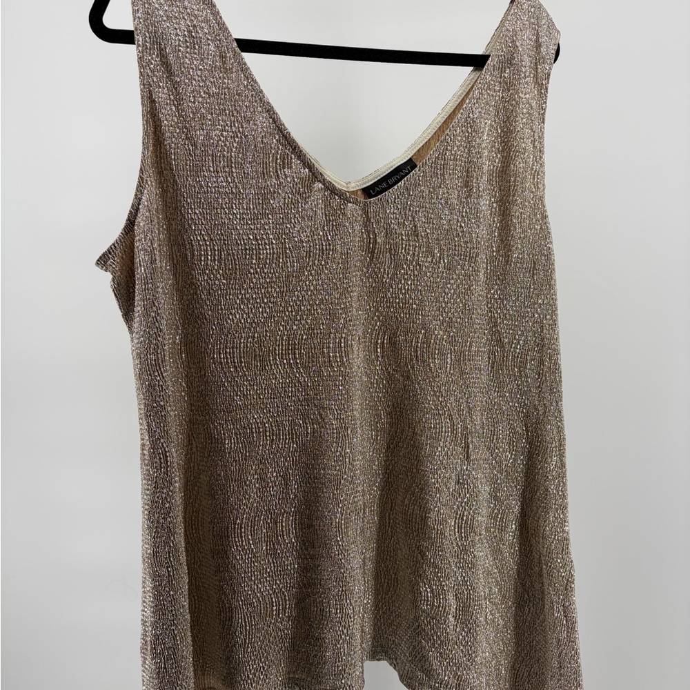 Lane Bryant Shimmering Gold Tank, Women's Size 14/16